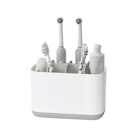 Joseph Joseph Joseph Joseph Light Gray/White Plastic Toothbrush Holder 70510